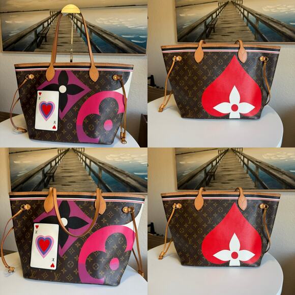 💎✨BEAUTIFUL✨💎Authentic LOUIS VUITTON Game on Neverfull Brown Tote Bag - Picture 8 of 8